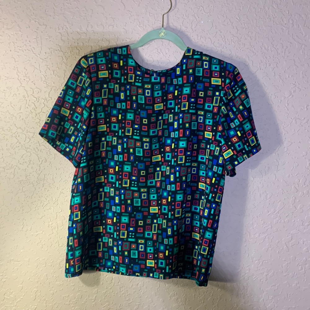 Kathy Che … colorful vintage blouse S